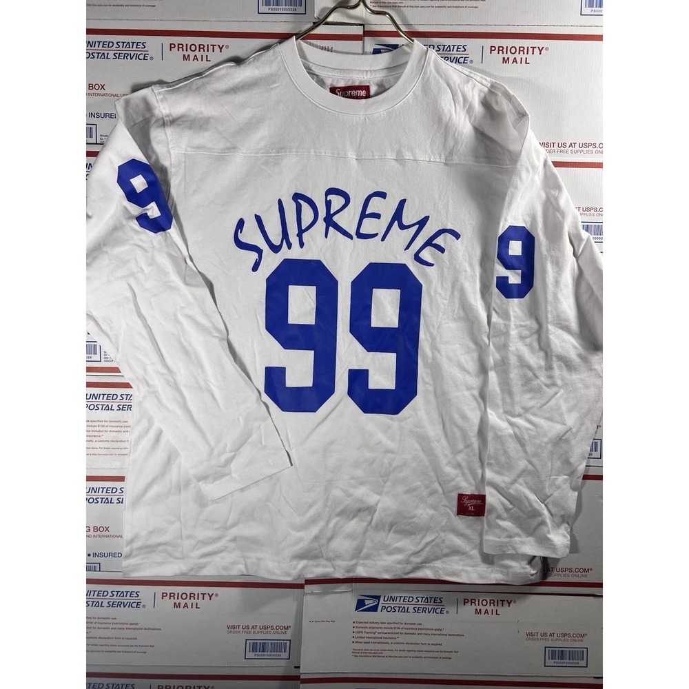 Supreme 99 Long Sleeve Football Top 'Stone' 24SS Sz XL